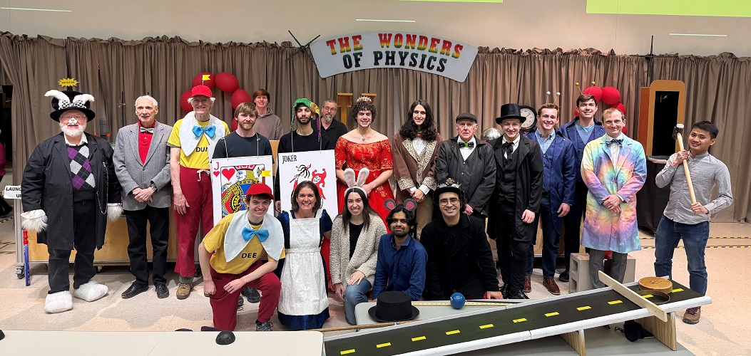 The cast of The Wonders of Physics 20206 annual show posing for a group picture.