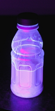 Detergent in ultra violet light