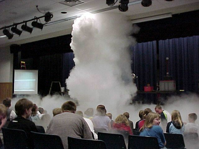 Nitrogen cloud in a theatre.