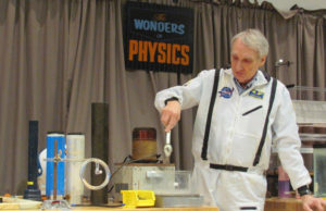 Professor conducting an experiment
