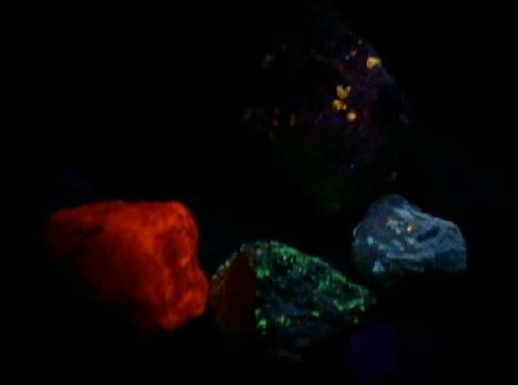 Some rocks glow under UV light